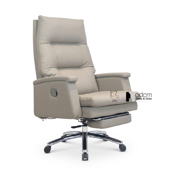Ghế chủ tịch lưng cao có gác chân màu kem CR06006-P