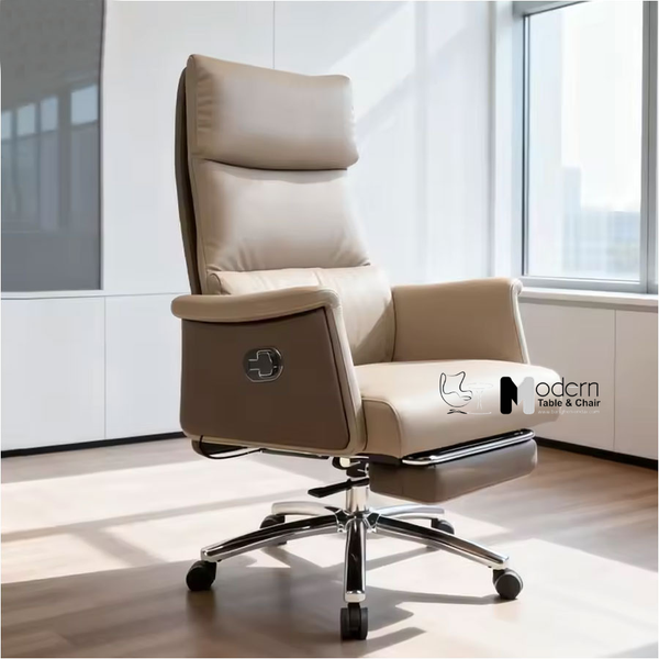 Ghế nữ lãnh đạo nệm PU dày có gác chân CR06007-P