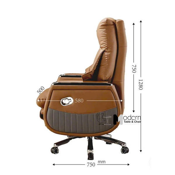 Ghế làm việc nệm da lưng cao có gác chân CR06003-P