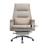 Ghế chủ tịch lưng cao có gác chân màu kem CR06006-P