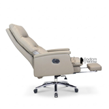 Ghế chủ tịch lưng cao có gác chân màu kem CR06006-P