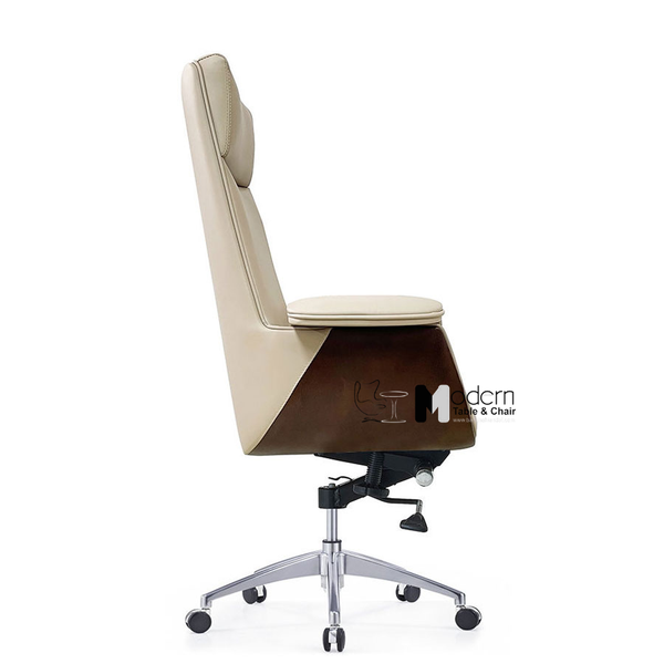 Ghế giám đốc nệm da ốp vân gỗ hiện đại CM27008-P