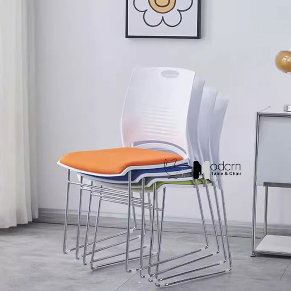 Ghế tiếp khách lưng nhựa nệm vải nhiều màu CC07002-M