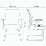 Ghế phòng họp lưng lưới chân cố định CV080006-M