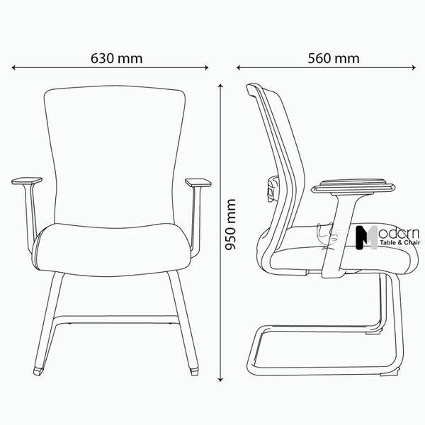 Ghế phòng họp lưng lưới chân cố định CV080006-M