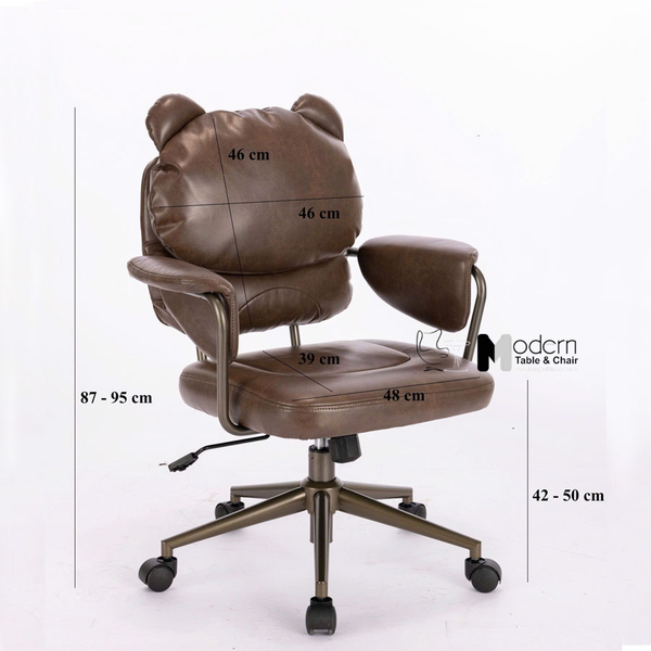 Ghế làm việc nệm da lưng trung CE23002-P