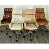 Ghế giám đốc nệm da lưng ốp gỗ CM23001-P