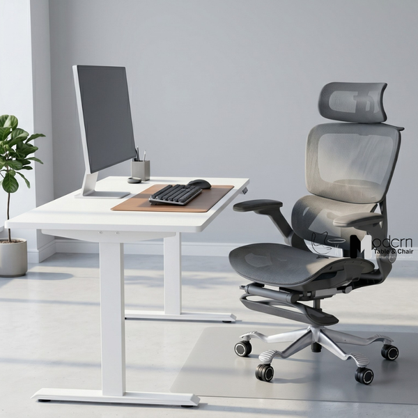 Ghế lãnh đạo công thái học lưới màu xám CR01001-2M