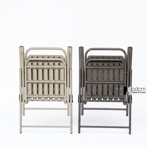 Ghế xếp sân vườn nan nhựa giả gỗ có tay CC03002-T