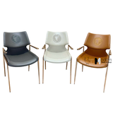 Ghế cafe nệm da chân thép mạ màu vàng CN16005B-P
