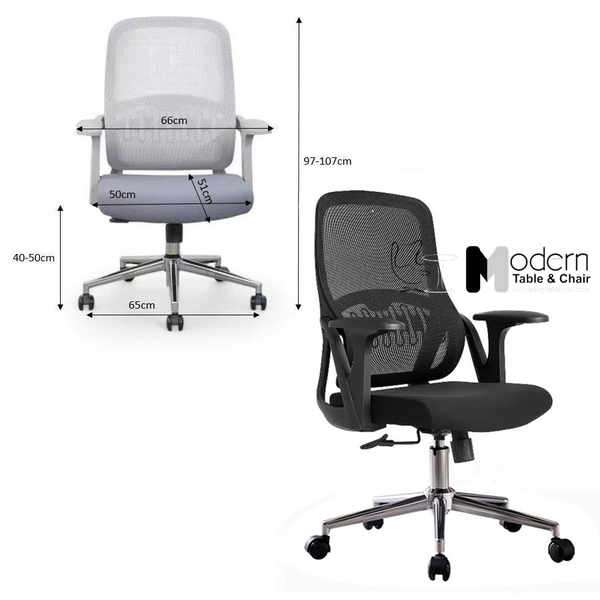 Ghế xoay làm việc lưng lưới nệm vải CE4561-M