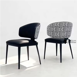 Ghế tiếp khách nệm da chân sắt sơn đen CN23005-P