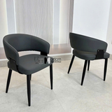 Ghế phòng ăn có tay chân sắt sơn đen CN16011-P