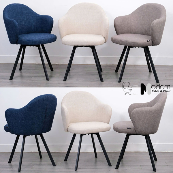 Ghế phòng ăn thân xoay nệm vải cao cấp CRAB 8A-F