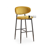 Ghế quầy bar nệm vải chân sắt cao 75cm CB LEO 12A-F