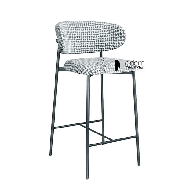 Ghế quầy bar nệm vải chân sắt cao 75cm CB LEO 12A-F