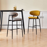 Ghế quầy bar nệm vải chân sắt cao 75cm CB LEO 12A-F