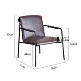 Ghế sofa cafe nệm da chân sắt có tay vịn CS03001-P