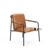 Ghế sofa cafe nệm da chân sắt có tay vịn CS03001-P
