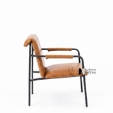Ghế sofa cafe nệm da chân sắt có tay vịn CS03001-P