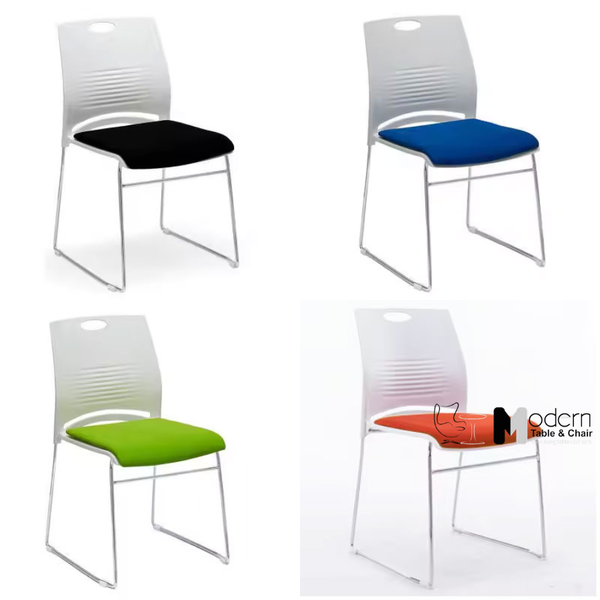 Ghế tiếp khách lưng nhựa nệm vải nhiều màu CC07002-M