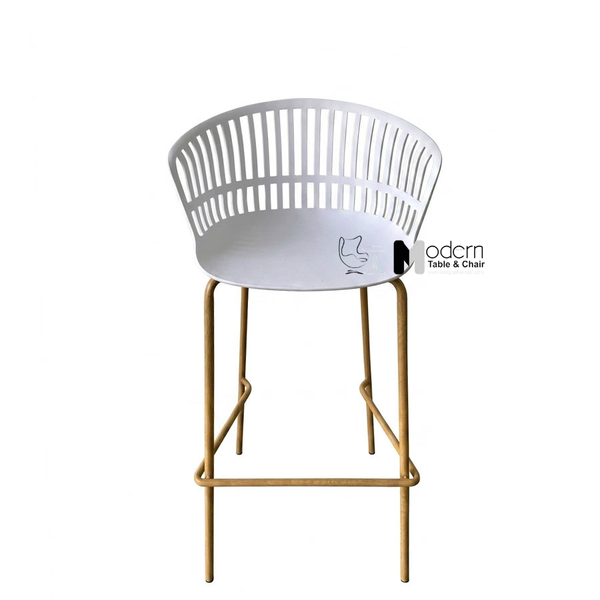 Ghế quầy bar chân sắt sơn vân gỗ CB10 Lisbon-75S