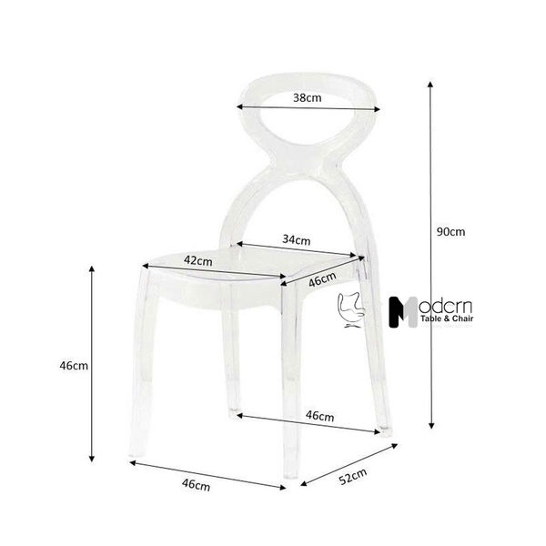 Ghế nhà hàng tiệc cưới trong suốt xếp chồng được CC01002-PC