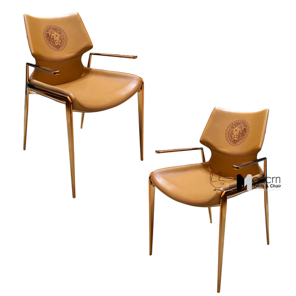 Ghế cafe nệm da chân thép mạ màu vàng CN16005B-P
