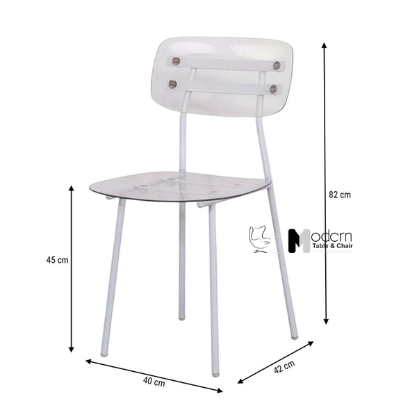 Ghế cafe fastfood thân nhựa chân sắt CC01003-PC