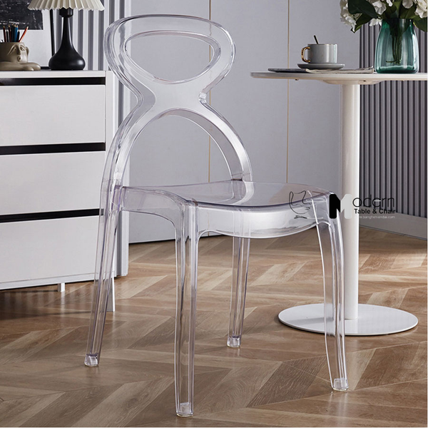 Ghế nhà hàng tiệc cưới trong suốt xếp chồng được CC01002-PC