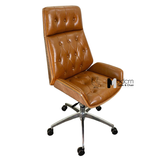 Ghế giám đốc nệm da lưng ốp gỗ CM23001-P