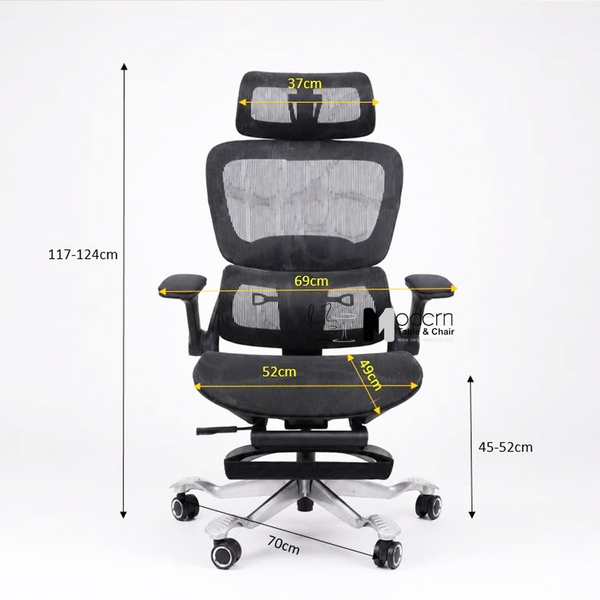 Ghế lưới giám đốc ngả lưng có gác chân CR01001-M