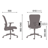 Ghế xoay làm việc lưng trung CE08002-2M