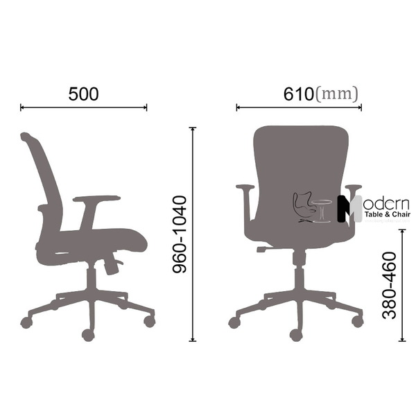 Ghế xoay làm việc lưng trung CE08002-2M