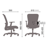 Ghế lưới làm việc lưng trung khung trắng CE08002A-2M