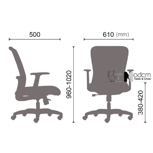 Ghế lưới làm việc lưng trung khung trắng CE08002A-2M