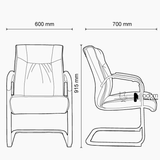 Ghế họp chân quỳ nệm da lưng trung CV080005-P