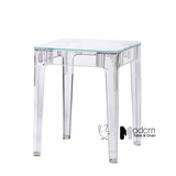Bàn ăn vuông mặt kính trong suốt TE1540-06G