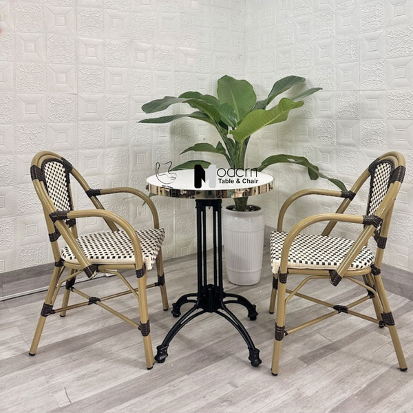 Bàn tiếp khách mặt đá tròn ngoài trời TE07003-07EC