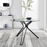Bàn ăn mặt kính cường lực 80cm TE1538-08G