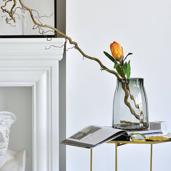 Bình thủy tinh xám bầu cao cấp