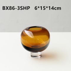 Bình thủy tinh màu hổ phách dáng tròn