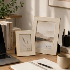 Bộ 2 khung ảnh để bàn viền kim loại hiện đại