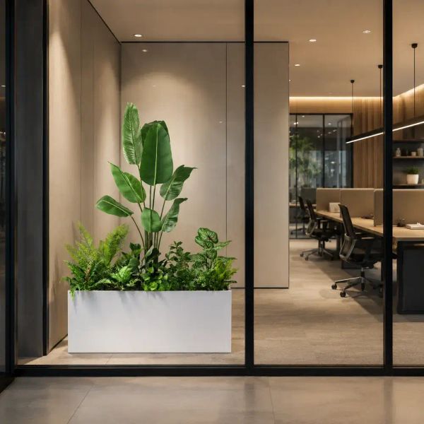 Bồn cây chuối giả  trang trí văn phòng BC03