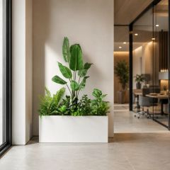 Bồn cây chuối giả  trang trí văn phòng BC03