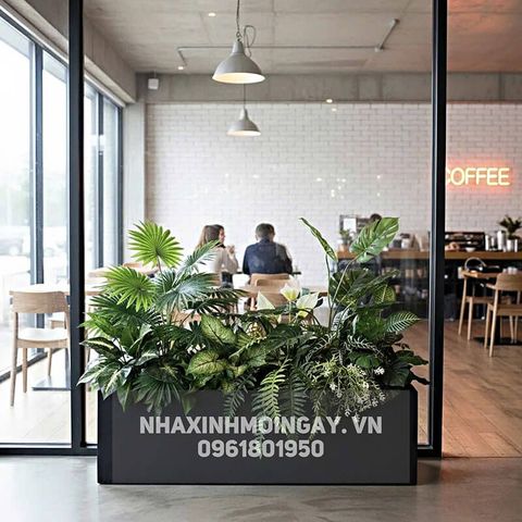 bồn cây giả trang trí cửa hàng TC002