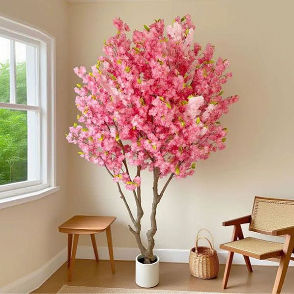 Cây hoa đào giả trang trí phòng khách đẹp cao 250 cm