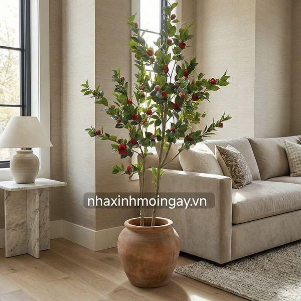 Cây hoa trà my đỏ trang trí
