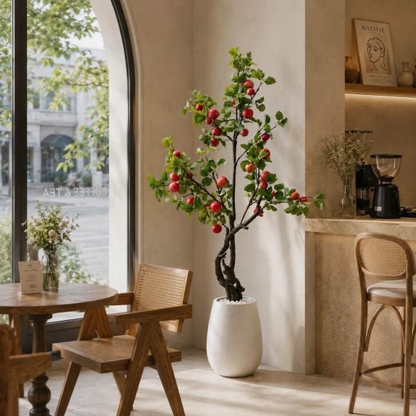 Cây táo giả trang trí thân đôi cao 130 cm