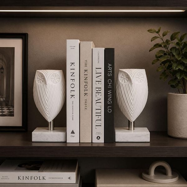 Chặn sách chim cú mèo decor kệ sách sang trọng